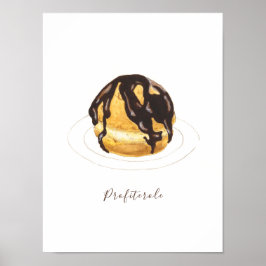 Profiterole Wasserfarbe Poster
