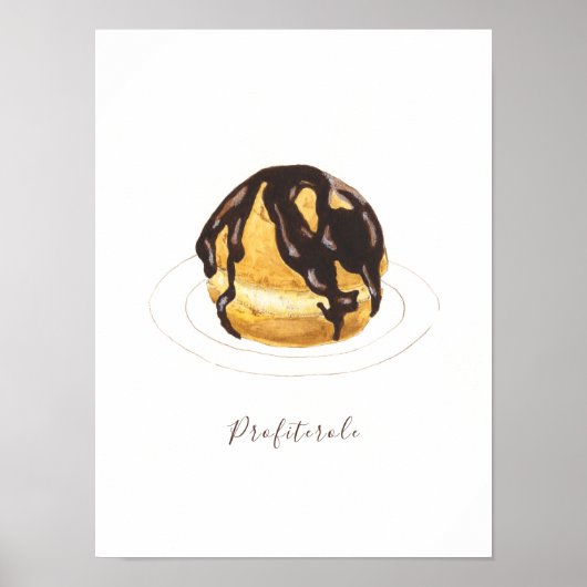 Profiterole Wasserfarbe Poster (Vorne)