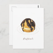 Profiterole Wasserfarbe Postkarte (Vorne/Hinten)