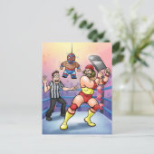 Profiwrestler Stahlstuhl Geburtstag Postkarte (Stehend Vorderseite)