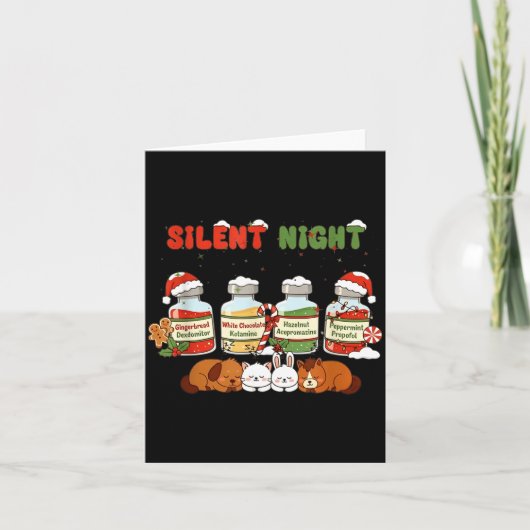 Profol Silent Night Funny Vet Tech Christmas Karte (Vorderseite)