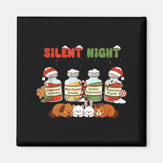 Profol Silent Night Funny Vet Tech Christmas  Magnet (Vorne)