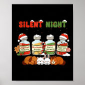 Profol Silent Night Funny Vet Tech Christmas  Poster (Vorne)