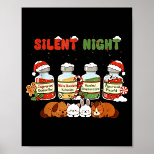 Profol Stille Nacht Lustiger Vet Tech Weihnachten  Poster