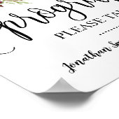 Progamme unterzeichnen Trauungszeremonie boho mars Poster (Ecke)