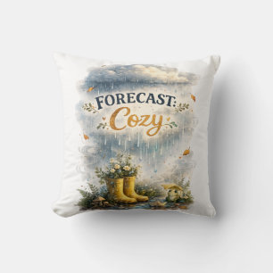 Prognose Gemütliches Regentag Cottagecore Design Kissen