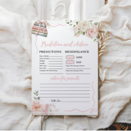 Prognosen und Ratgeber-Game-Card-Blatt