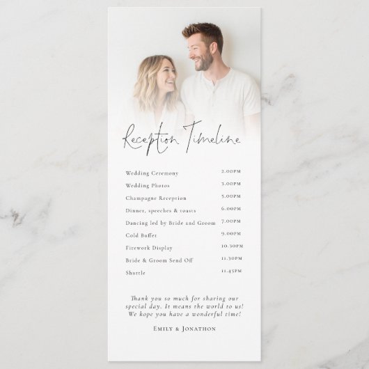 Program and Menu 2 Photo Overlay Wedding Menükarte (Vorderseite)