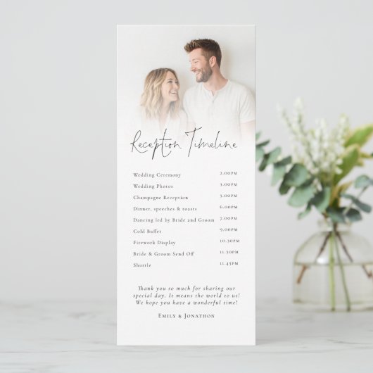 Program and Menu 2 Photo Overlay Wedding Menükarte (Stehend Vorderseite)