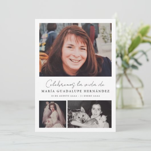 Programa Funerario Cristiano en Español Beerdigung Einladung (Stehend Vorderseite)