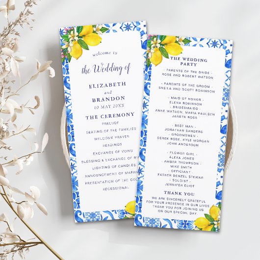 Programa Mediterranean Tiles Wedding with Lemon Programm