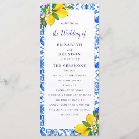 Programa Mediterranean Tiles Wedding with Lemon Programm (Vorderseite)
