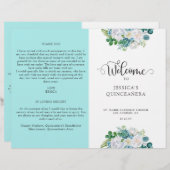 Programm Aqua Quinceanera, Aqua und Weiße Flora (Vorne/Hinten)