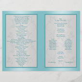 Programm Aqua und Silver Floral Quinceanera (Rückseite)