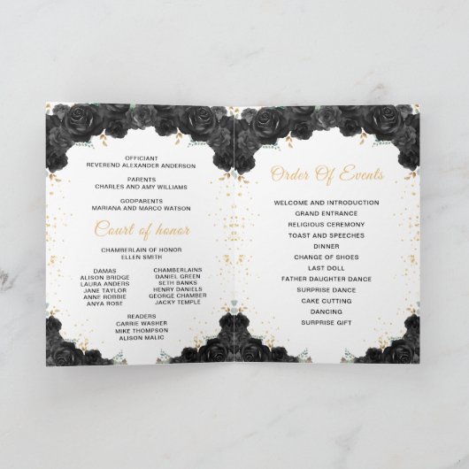 Programm "Black Princess Floral Quinceñera" (Innenseite)