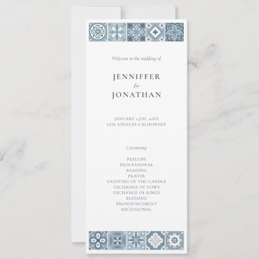 PROGRAMM "BLUE AN GRAY SPANISH TILES" (Vorderseite)