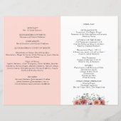 Programm Blush and Blue Floral Quinceanera (Rückseite)