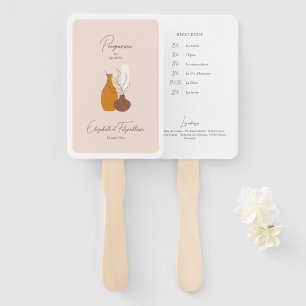 Programm "Boho Minimalistisch Vases Order of Event Fächer