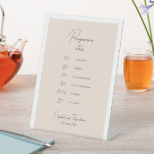Programm "Boho Minimalistisch Vases Order of Event Sockelschild