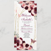 Programm "Burgund Blush Pink Floral Quinceanera" (Vorne/Hinten)