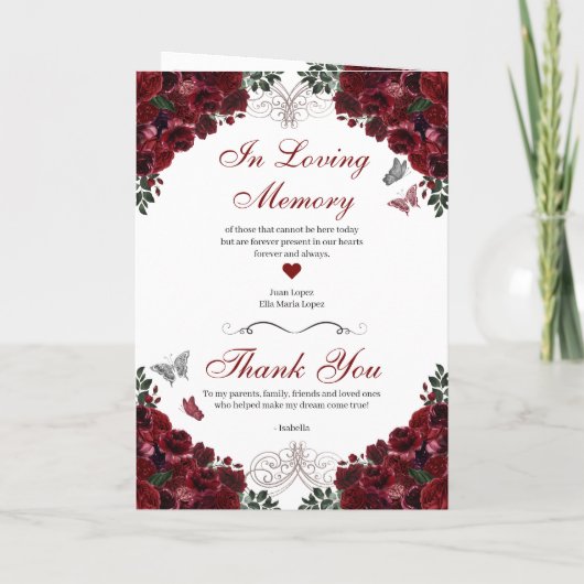 Programm Burgundy & Silver Tiara Quinceanera (Rückseite)