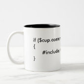 Programm-Code-Tasse Zweifarbige Tasse (Links)