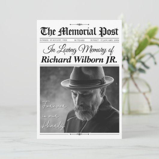 Programm "Custom Funeral Newspaper w", Gedenkkarte (Stehend Vorderseite)