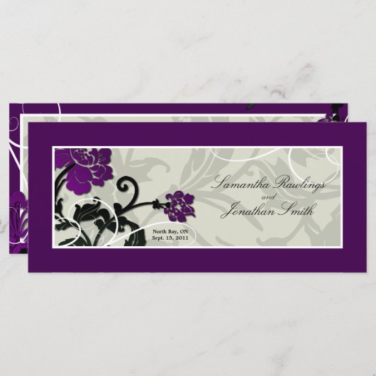 Programm der Hochzeitskirche - Lila Blumenwirl (Vorne/Hinten)