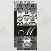 PROGRAMM DER Schwarz-weißen DAMASK-MONOGRAM-WEDING (Vorne/Hinten)
