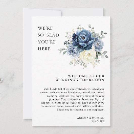 Programm "Dusty Blue Ivory Floral Weekend Events" (Vorderseite)