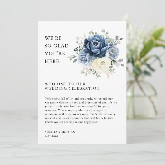 Programm "Dusty Blue Ivory Floral Weekend Events" (Stehend Vorderseite)