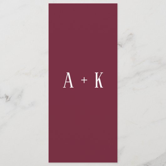 Programm - Elegante Bordeaux, Hochzeit (Rückseite)