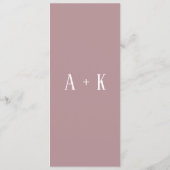 Programm - Elegantes Blumenrosa, Hochzeit (Rückseite)