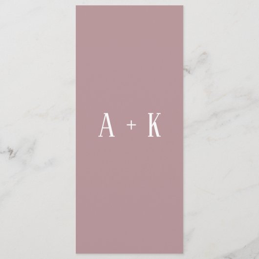 Programm - Elegantes Blumenrosa, Hochzeit (Rückseite)