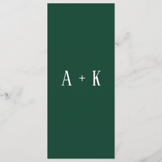 Programm - Elegantes, dunkles Grün, Hochzeit (Rückseite)