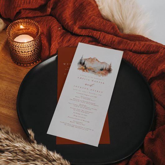 Programm "Fall Mountain Wedding Order of Events"