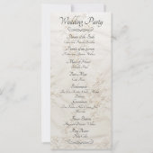 Programm für bestickte Hochzeiten (Rückseite)