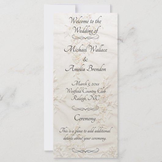 Programm für bestickte Hochzeiten (Vorderseite)