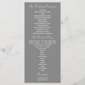 Programm für Blassgraue Hochzeiten (Rückseite)