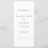 Programm für Blassgraue Hochzeiten (Vorderseite)