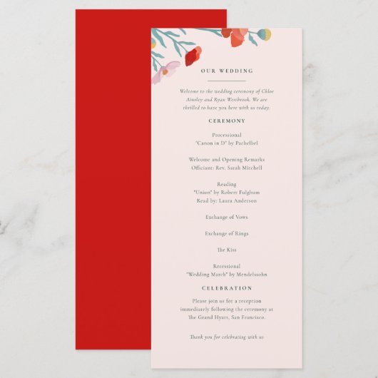 Programm für Blumenharmonie (Vorne/Hinten)