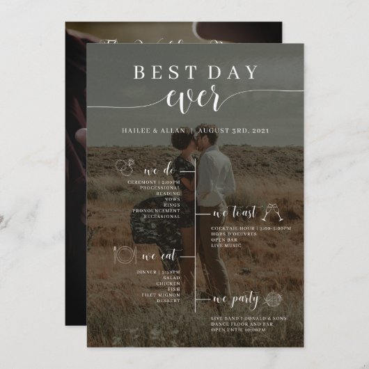 Programm für das beste Hochzeitstipendien-Foto (Vorne/Hinten)