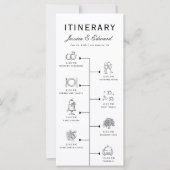 Programm für das Hochzeitspaziergang Party Schwarz (Vorderseite)