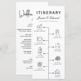 Programm für das Hochzeitspaziergang Party Schwarz