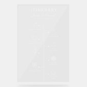 Programm für das Hochzeitspaziergang Party Schwarz Acrylschild (Vorderseite)