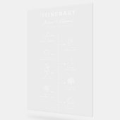 Programm für das Hochzeitspaziergang Party Schwarz Acrylschild (Winkel)