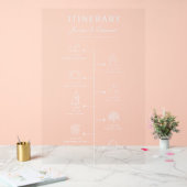 Programm für das Hochzeitspaziergang Party Schwarz Acrylschild (Hochzeit)