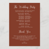 Programm für den besten Tag je Hochzeitstag (Rückseite)