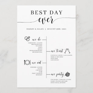 Programm für den besten Tag je Hochzeitstag