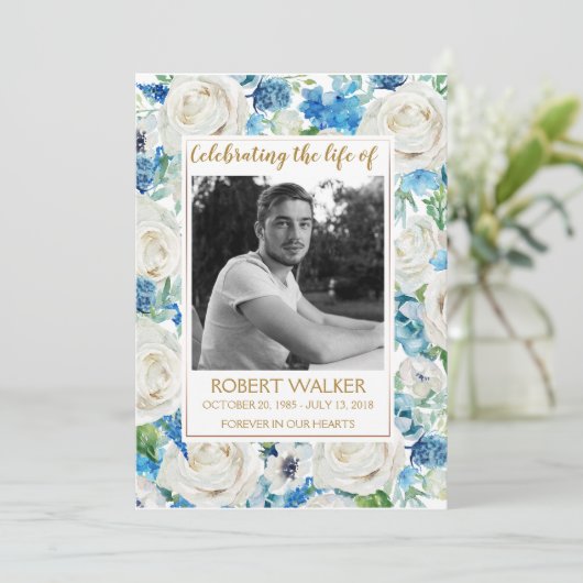 Programm für den Gedächtnisdienst für weißes und b (Stehend Vorderseite)